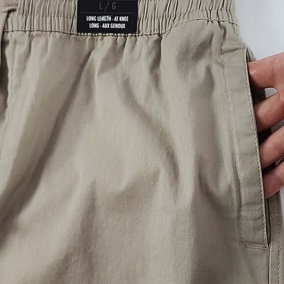 NWT Zoo York Men's Long Knee Length Cotton Stretch Sand Beige Shorts Size L - Picture 6 of 13